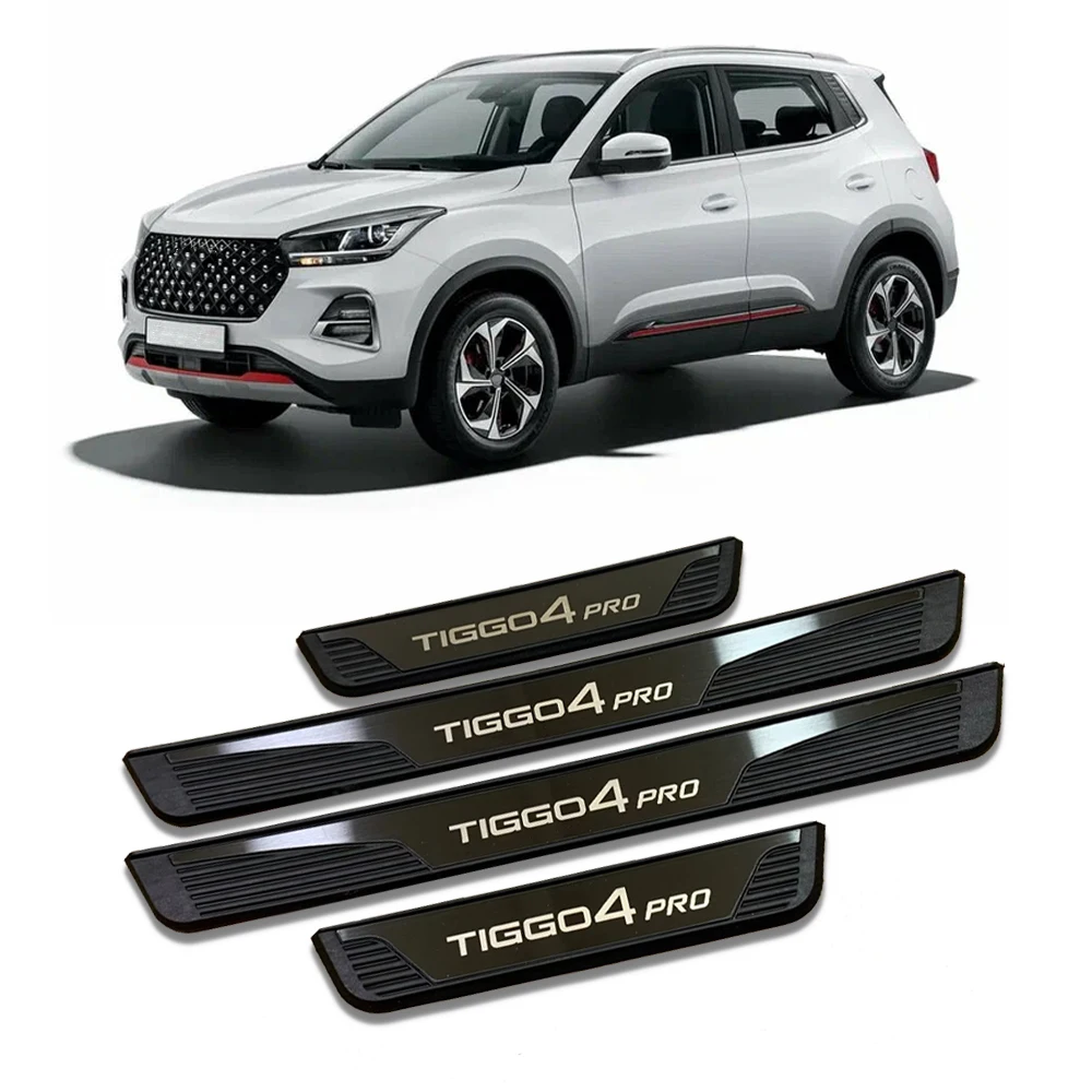 

For Chery Tiggo 4Pro 2020 2021 2022 2023 2024 2025 Car Door Sill Protector Trim Scuff Plate Accessories Pedal Styling Stickers