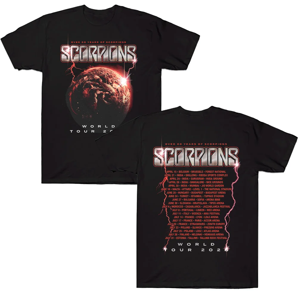 Camiseta Scorpions Tour Home 2026, Camiseta de Algodón para Hombre y Mujer, Estilo Y2K, Banda de Hard Rock Metal Scorpions, Verano 2026