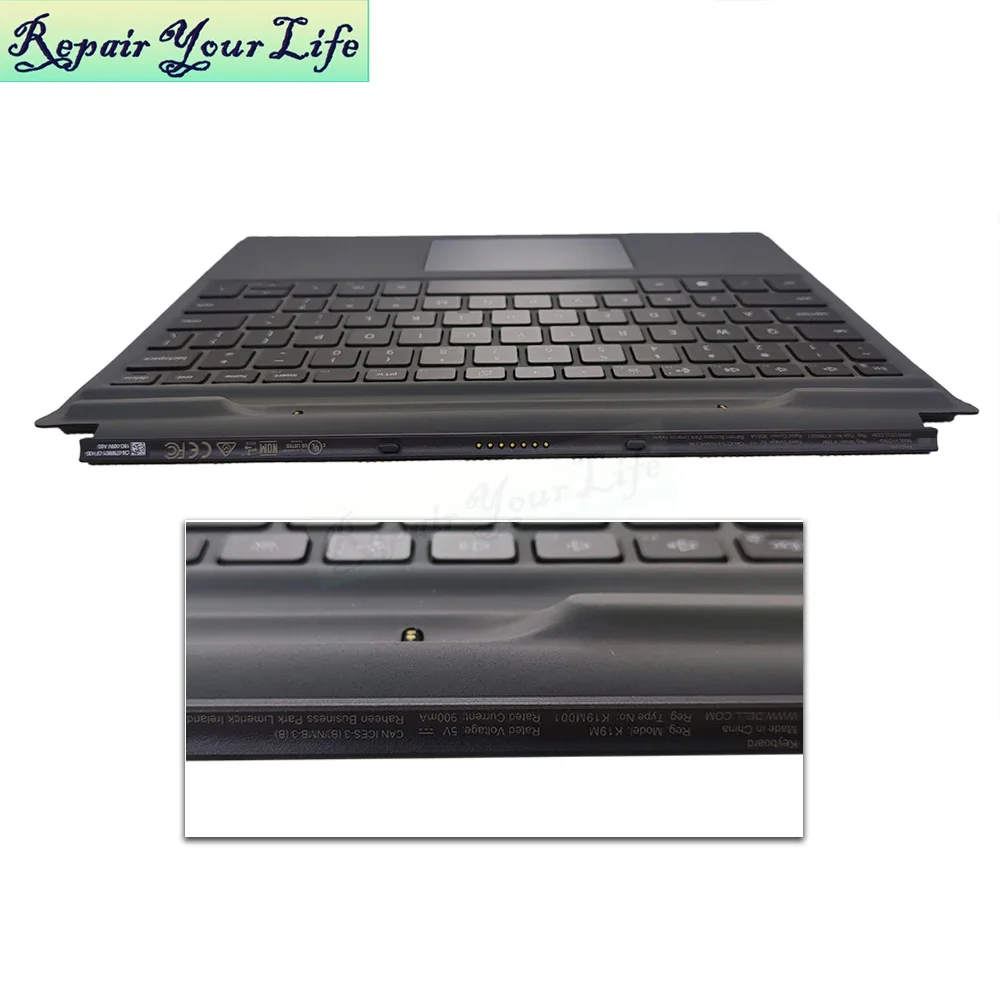 Imagem -06 - Teclado de Viagem Destacável Eua Reino Unido Inglês Dell Latitude 7320 K19m-bk Trackpad Tablet Cn07 Mm01 Novo Org