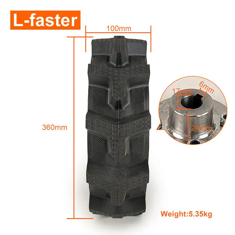 14x5.00‑9 Flat‑Free Solid Tire Steel Rim 17mm Axle Hole Tubeless Wheel For Electric Lawn Mower Farm Machinery Replacement