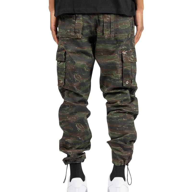 New Men's Pants For Spring And Fall 2024 Fashion Cargo Style Camo Corset Pants Multi-pocket Straight Leg Pants Sales Promotion