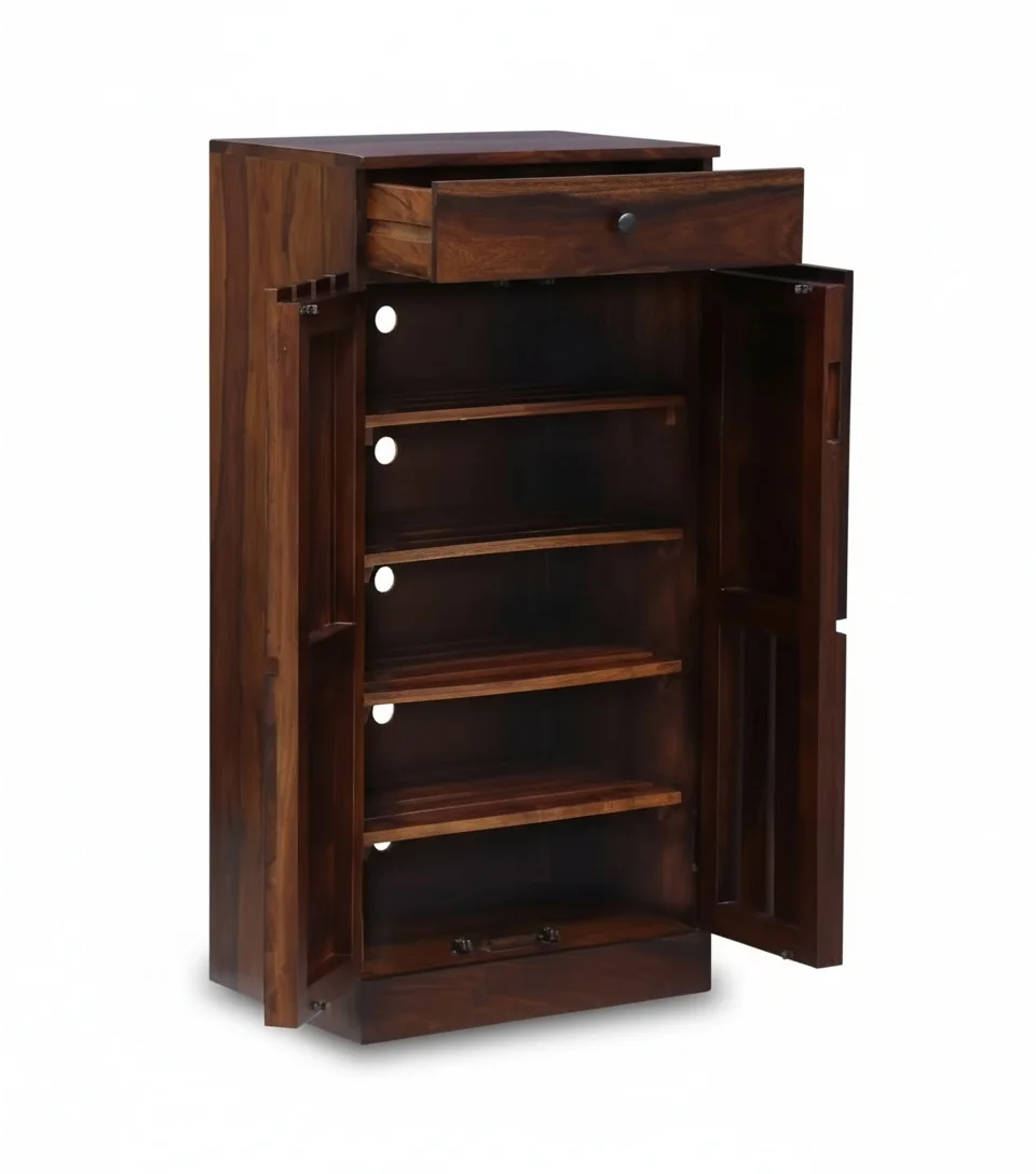 Modern Shoe Storage Cabinet,Melamine Particle Board Stackable Shoe Rack,Space-Saving Shoe Organizer,Floor Mount Furniture