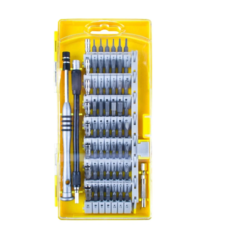 60 in 1 Tool Disassemble Multifunction Yellow Screwdriver Bits Set MP3 Housing Without Damage