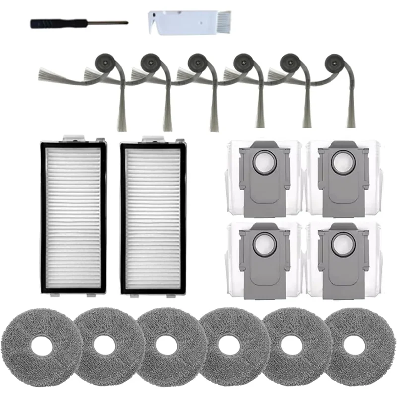 Aksesori untuk Roborock Saros Z70/Saros Z70 Ultra Robot Penyedot Debu Sikat Samping Filter Tas Pel Suku Cadang Pengganti