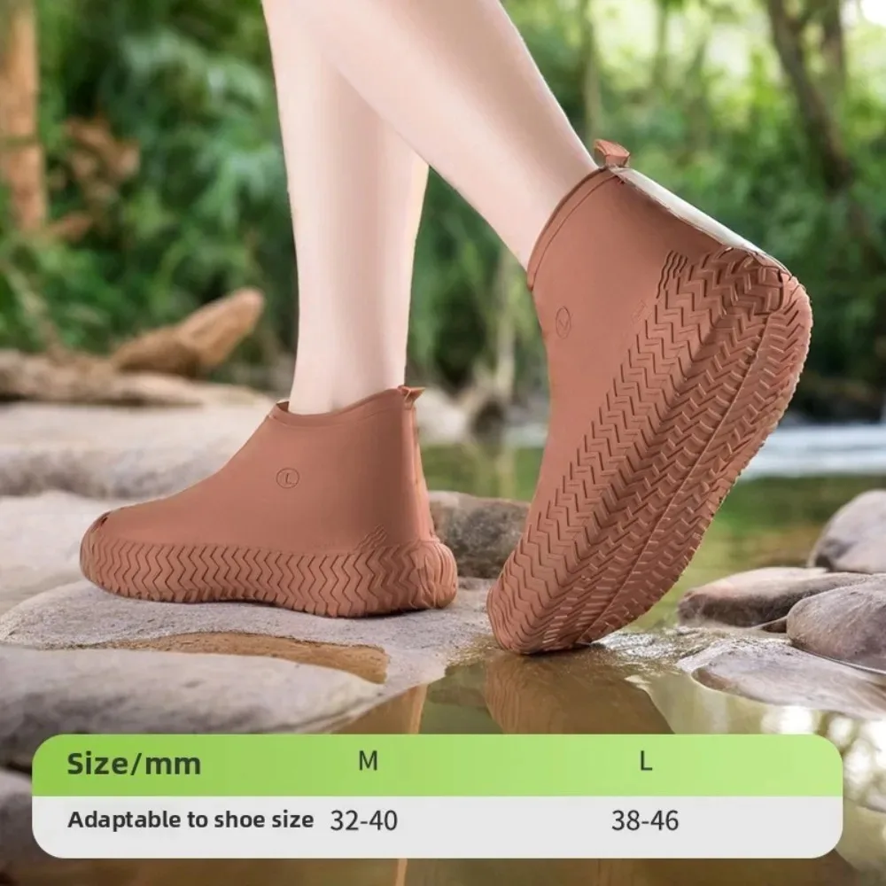 1Pair Outdoor Non-Slip Latex Waterproof Shoe Covers Thick Wear-Resistant Rain Boots Outdoor Water Shoes Rain Boot Covers