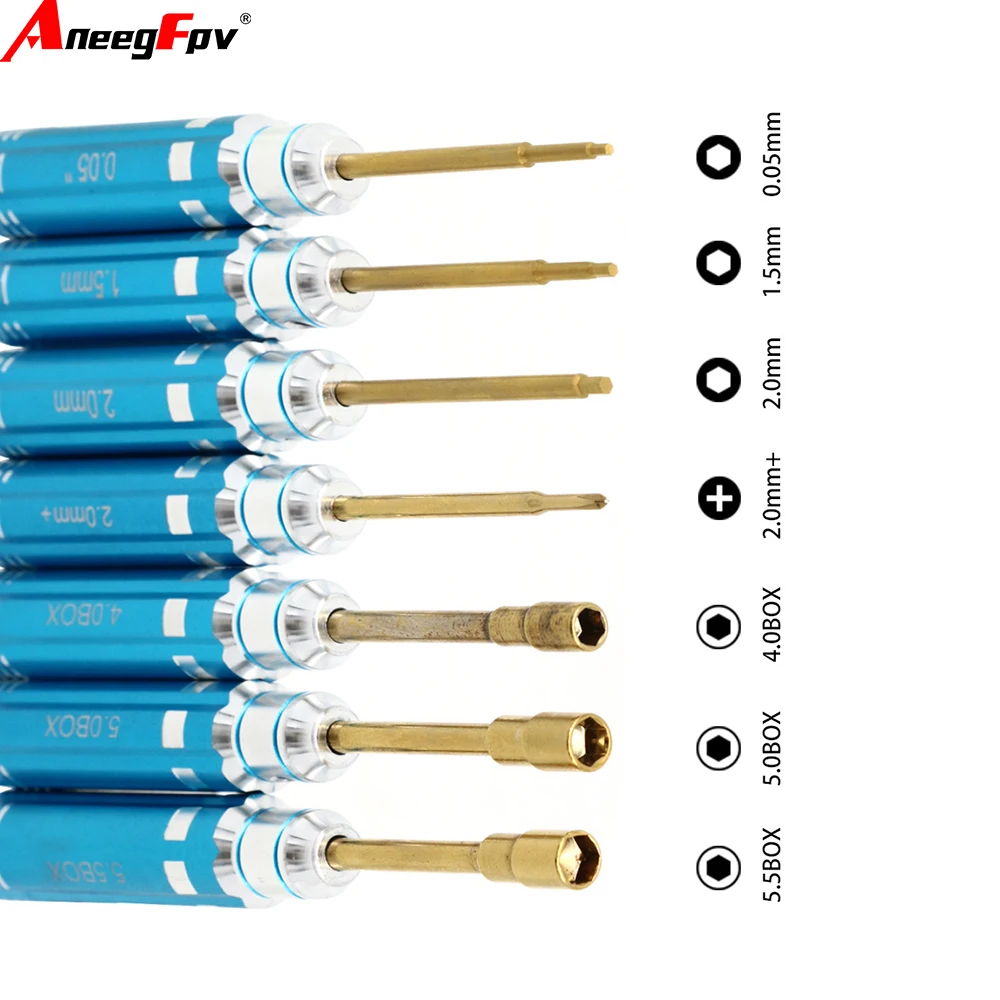 

7PCS RC Mini Crawler Car Tool Set Short Handle Hex Screwdriver Phillips Driver Allen Wrenches Socket Nut Driver Set for RC Cars