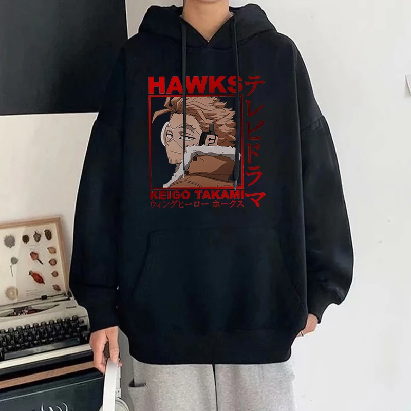 Sudadera con capucha con estampado de Anime Hawks para hombre y mujer, suéter informal con personalidad