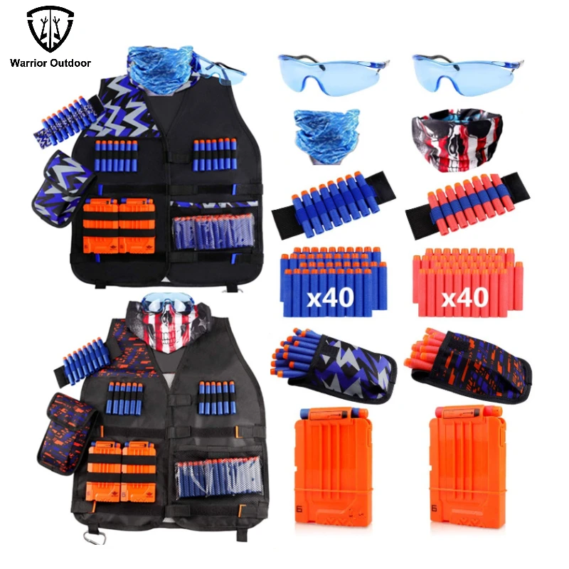 Nerf Gun Winchester 1887 Elite Jacket para meninos e meninas, Colete tático refrigerador, Compatível com Nerf, Pacote 2, 100% nylon