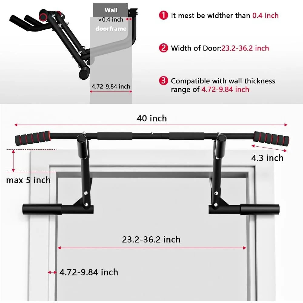قضيب سحب متعدد المقبض لعام 2025 للمدخل - شريط شديد التحمل بوزن 460 رطل لممارسة التمارين الرياضية المنزلية في صالة الألعاب الرياضية