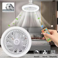 3In1 Ceiling Fan With Lighting Lamp E27 Converter Base With Remote Control For Bedroom Living Home Silent Ac85-265v