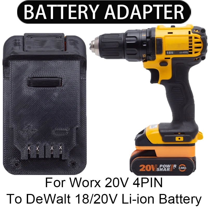 

Battery Adapter/Converter for DeWalt 18/20V Li-ion tools to Worx 20V 4PIN Li-ion battery adapter power tool accessories