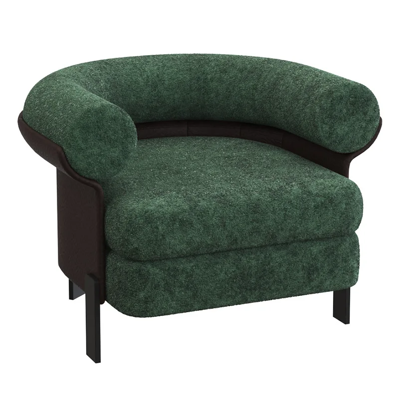 

Living room small apartment modern simple casual fabric lamb wool bench