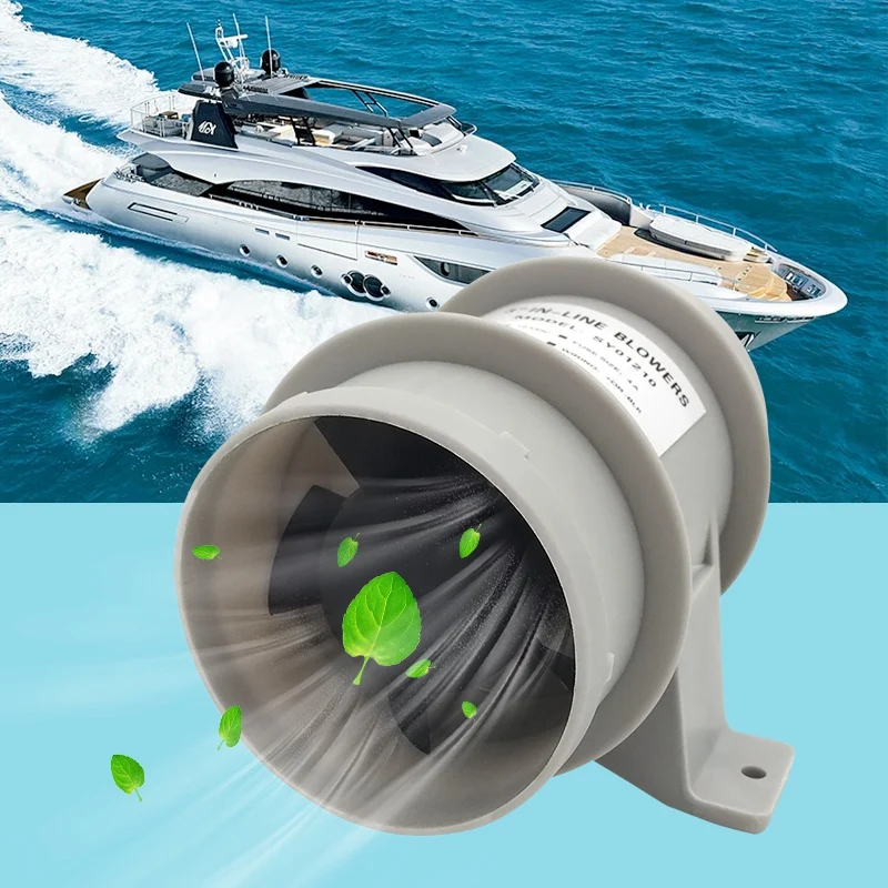 3 Inch In-Line Boat Air Blower Marine Bilge/Engine/Galley Ventilation 5-Fan 12V 145CFM Quiet for RV Yacht Boat Accessories Marin