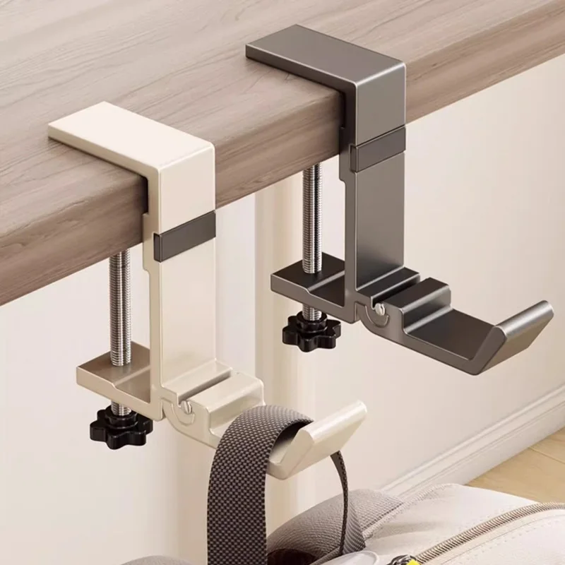Thickened Adjustable Desk Edge Hook Headset Desk Hanger Backpack Storage Hanging Hook Holder Punch-free Home Office Organizer