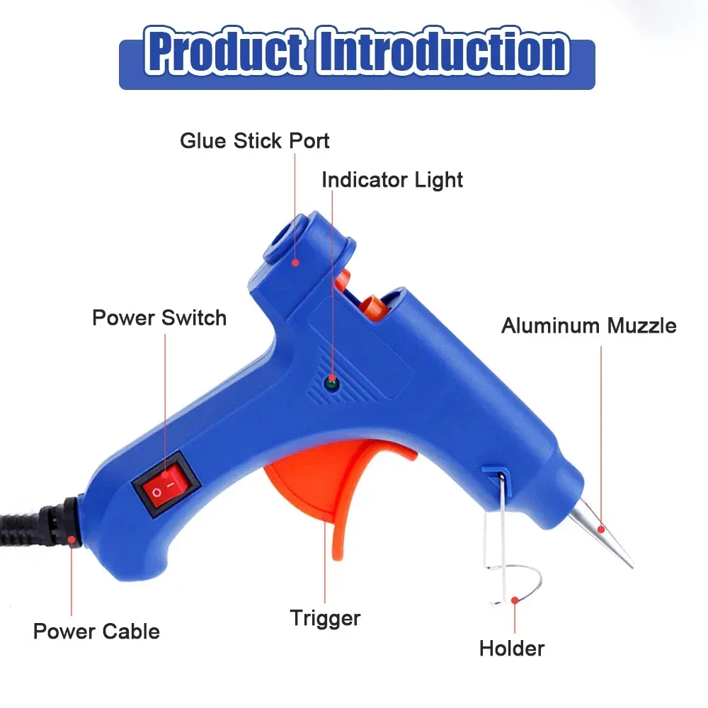 Super Strong Glue Sticks All Industry Mini Silicone Gun for Crafts With 7mm*100m Glue Stick Electric Hot and Warm Repair 20W