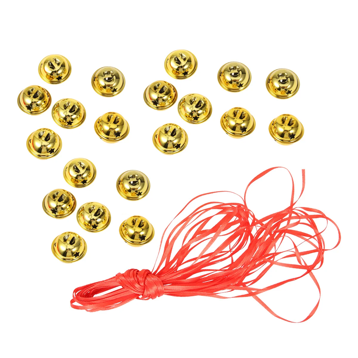 

21Pcs DIY Bell Accessories Set Hollow Metal Bells for Christmas Decorations Festive Hanging Ornaments Craft Wind Chime Home