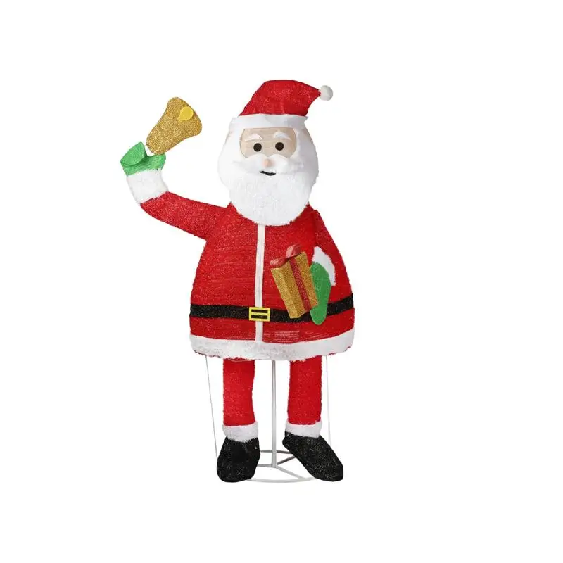 

Санта-Клаус с подсветкой 6 футов и колокольчиком — Санта-Клаус с предварительной подсветкой, украшенный 200 теплыми белыми светодиодами для отдыха на свежем воздухе и в помещении