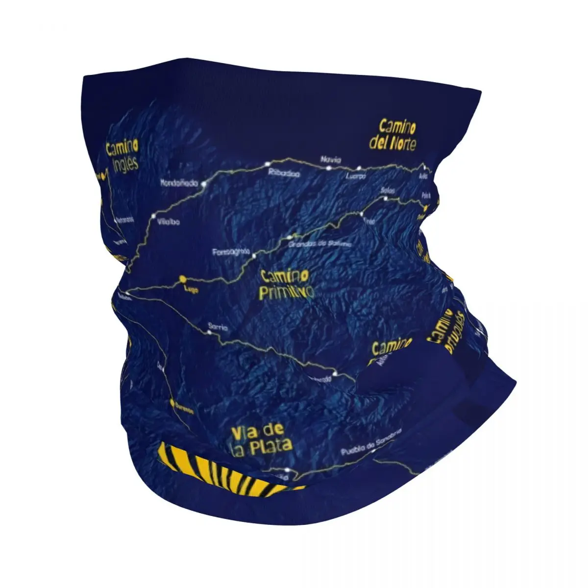 Custom Buen Camino De Santiago Bandana Winter Neck Warmer Women Windproof Wrap Face Scarf for Ski Gaiter Headband