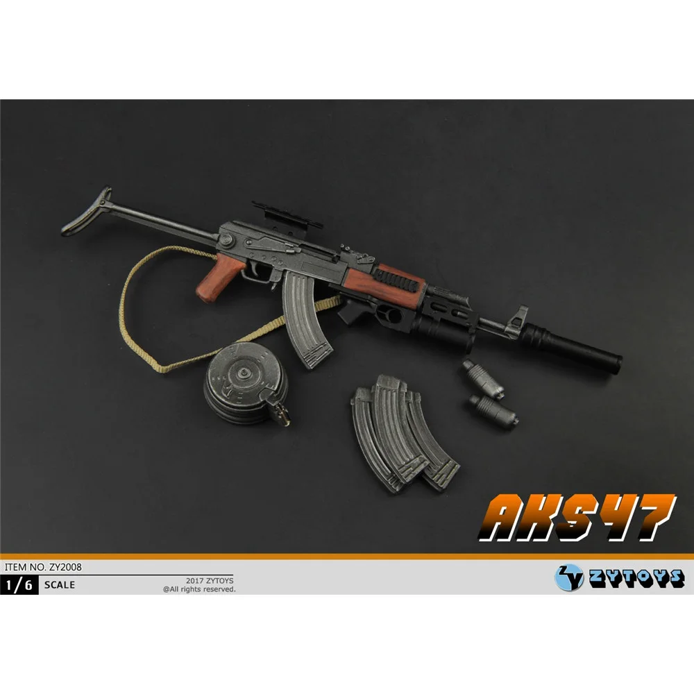 ZYTOYS 1/6 AK47 Rifle Army Weapon Model ZYFit 12'' Actionll Figure Soldier Collection Gift Military Toys