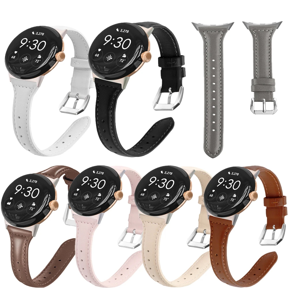 Leather bands For Google Pixel Watch  Women Men Watchband Genuine leather T-Shape bracelet accessories for pixel watch Straps