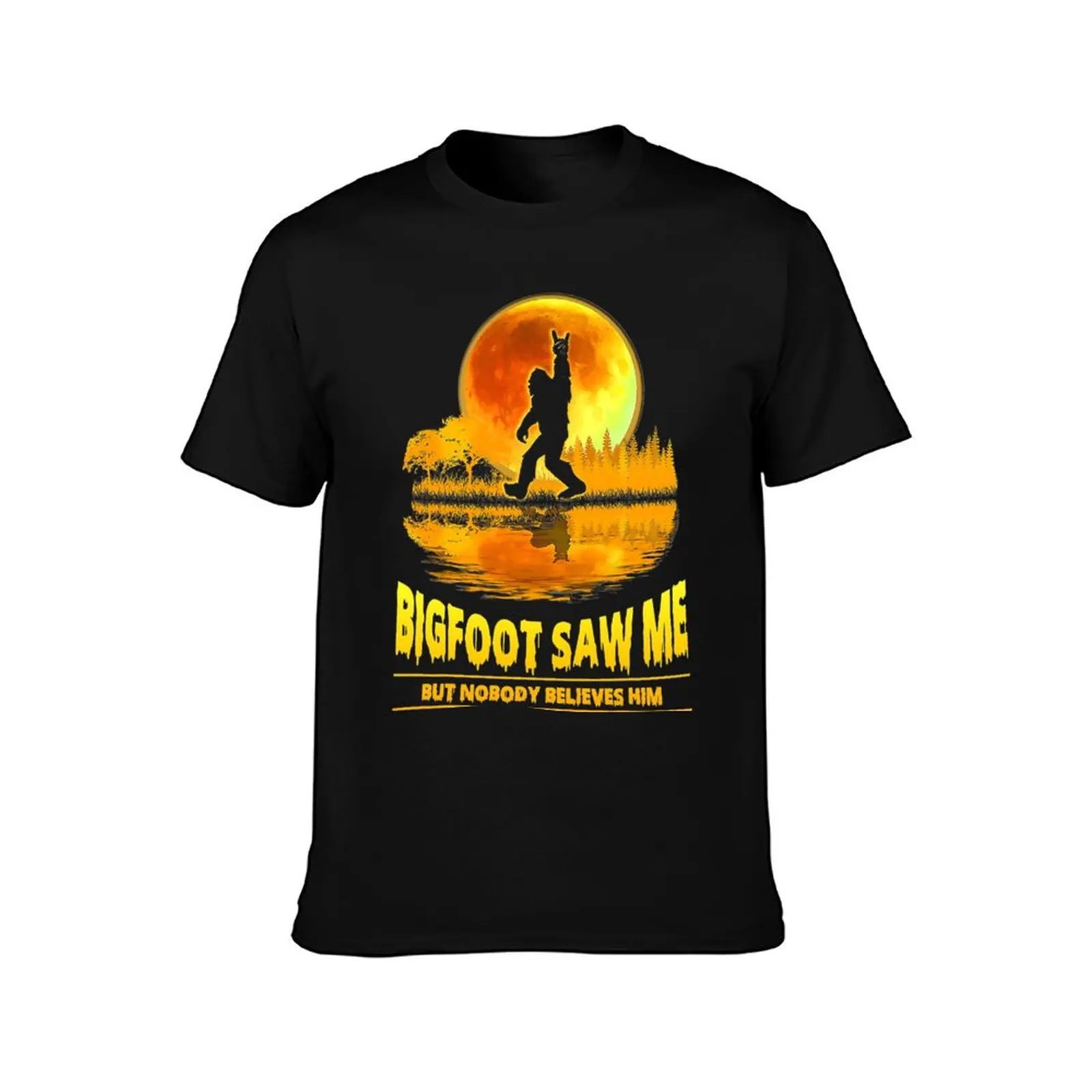 Bigfoot Saw Me But Nobody Believes Him Bigfoot Night Stroll T-Shirt shirts graphic vintage t shirt men 100℅ cotton