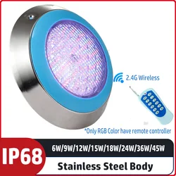 Oświetlenie do basenu LED RGB 6W 9W 18W 36W 45W IP68 wodoodporny AC/DC12V zewnętrzny staw światło podwodne LED Piscina Luz Spotlight