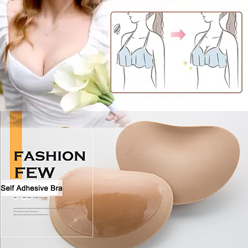 Inserti adesivi per reggiseno appiccicosi Push Up Spugna spessa Cuscinetti per sollevamento seno Costume da bagno donna Bikini Coppa Enhancer Tipo stella/triangolo
