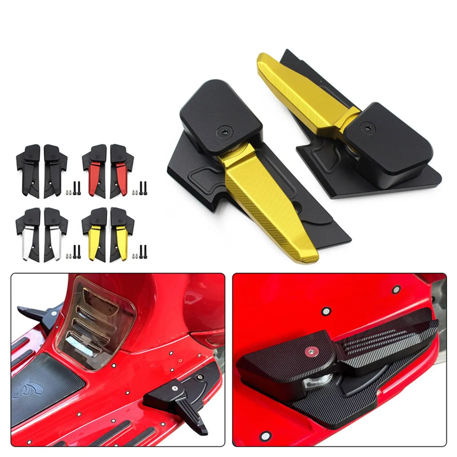 

Extendable Foot Pedals Sturdy & Long-Lasting Foldable Scooter Footrests Rear Foot Pegs Anodized Finish Aluminum Anti-Slip