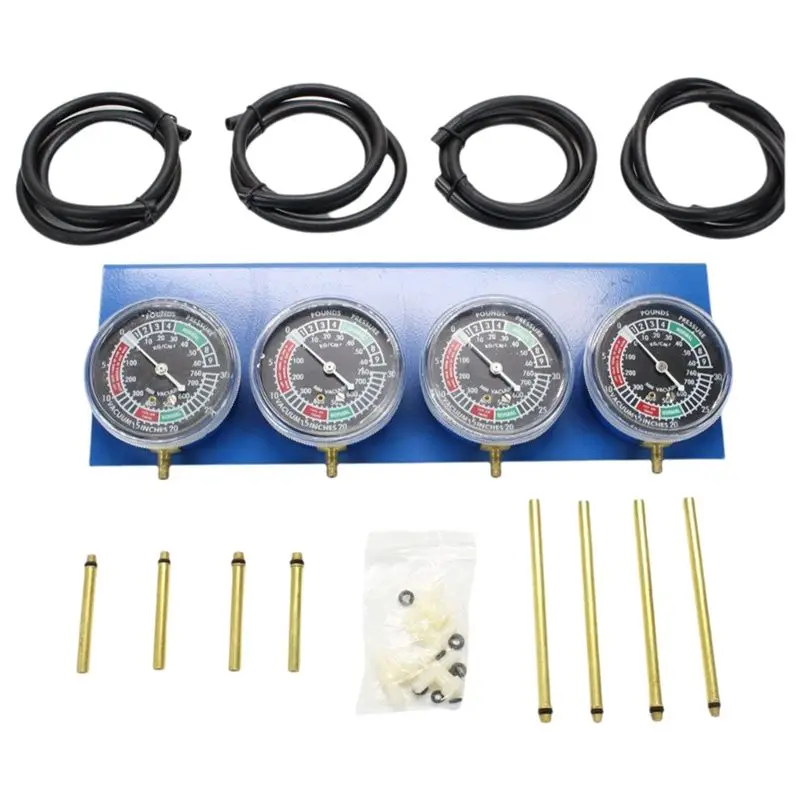 A48P-For 4 Cylinder Engines Machines Motorcycle Fuel Carburetor Synchronizer Vacuum Balancer Gauge Synchronizer Tool