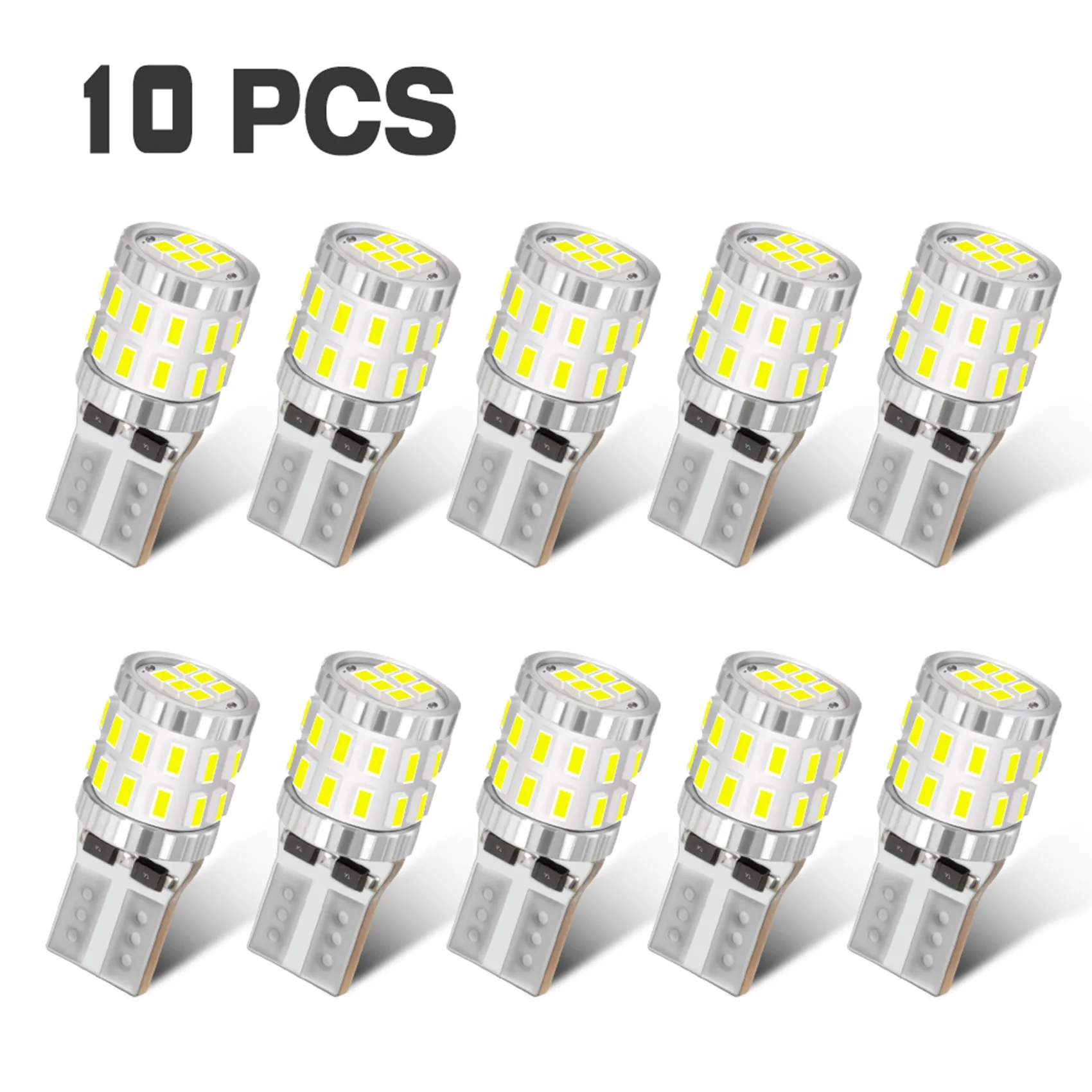 10X T10 W5W LED Canbus Bulbs 168 194 3014 SMD Car Parking Light License Plate Light Clearance Lights Reading Lamps White