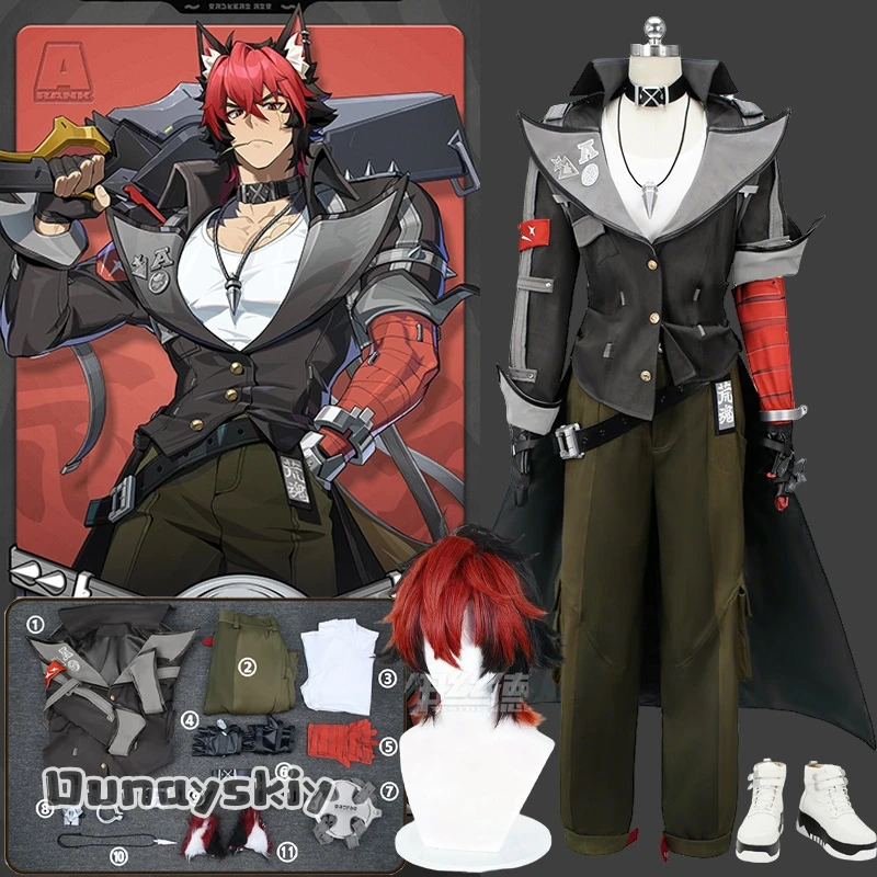aBcDSs@Komano Manato Cospaly Costumes Zenless Zone Zero Disguise Muscular Men's Combat Suit Halloween Carnival Theme Party