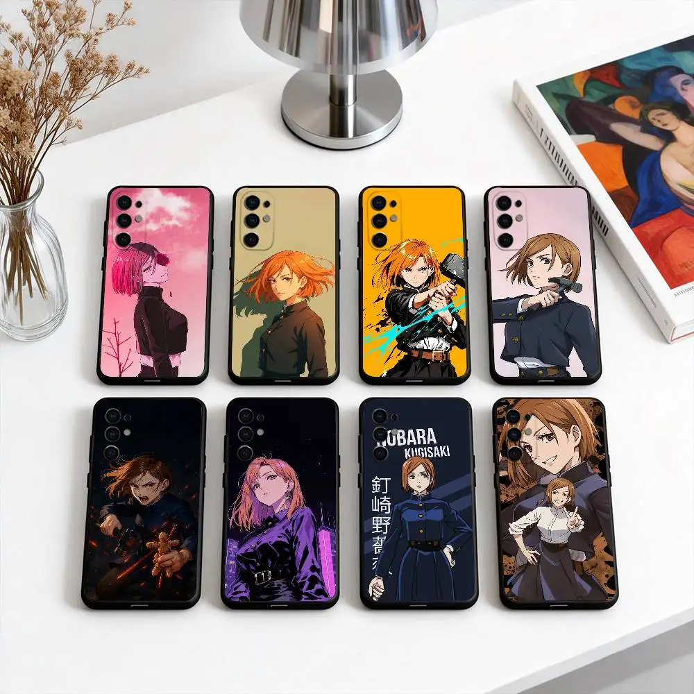 

Jujut-su Nobara Kugisaki-NK K-Kaisen Phone Case For Samsung S25,S24,S21,S22,S23,S30,Ultra,S20,Plus,Fe,Soft Silicone Black Cover