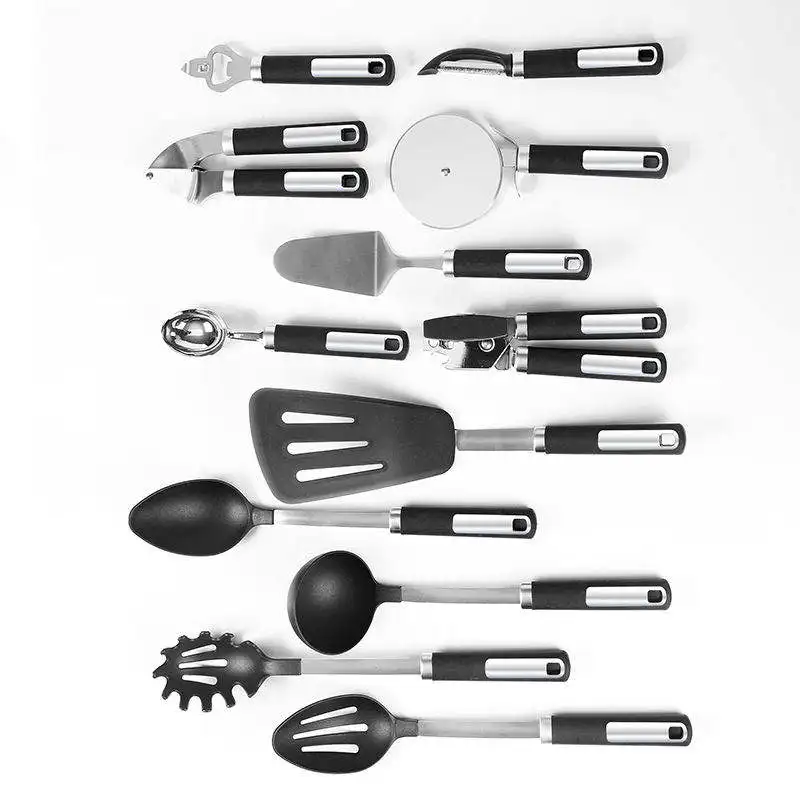 

Wholesale Stainless Steel Cooking Kitchenware Set 12-Piece Kitchen Gadget Set Nylon Kitchen Tools