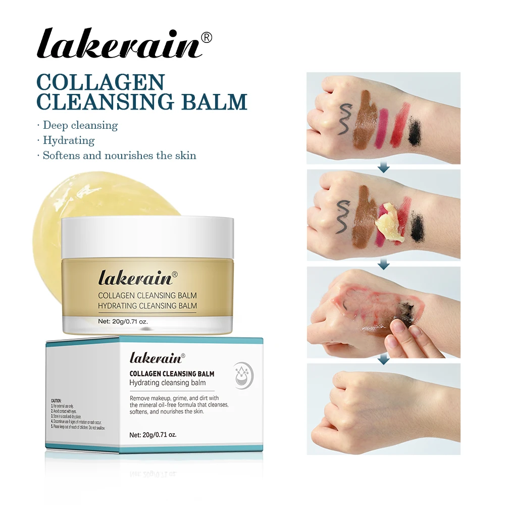 

Pro-Collagen Cleansing Balm 3in1 Facial Cleanser For All Skin Types Soften Deep Cleanse Hydrate Makeup Non-greasy Cleansing Balm