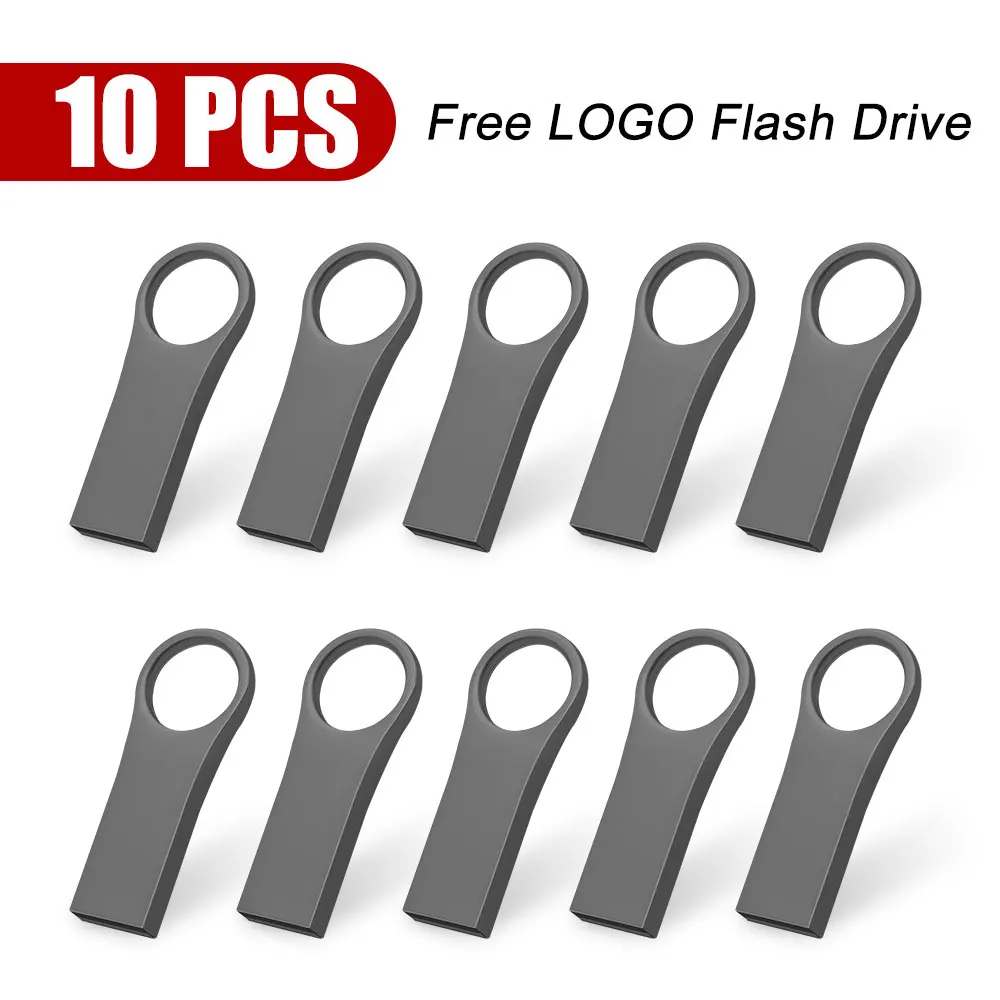 

10 шт./лот USB-флешка 4 ГБ 8 ГБ 16 ГБ металлический флэш-накопитель 32 ГБ 64 ГБ флэш-накопитель 128 ГБ Бесплатный индивидуальный подарок USB 2.0 палочки