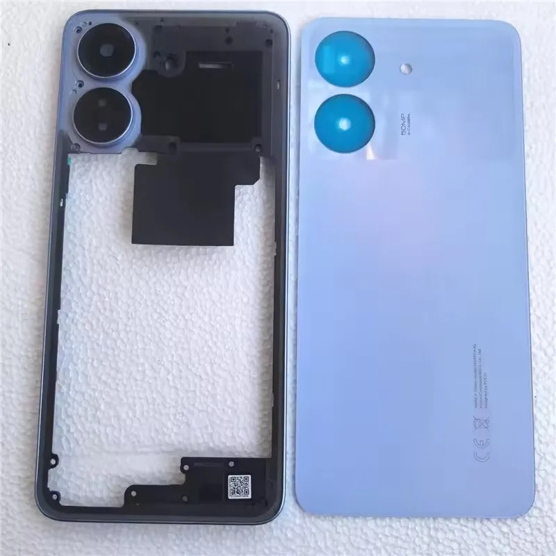 

Полный корпус для Xiaomi Poco C65, средняя рамка + задняя крышка аккумулятора, крышка панели, задняя дверь с объективом камеры