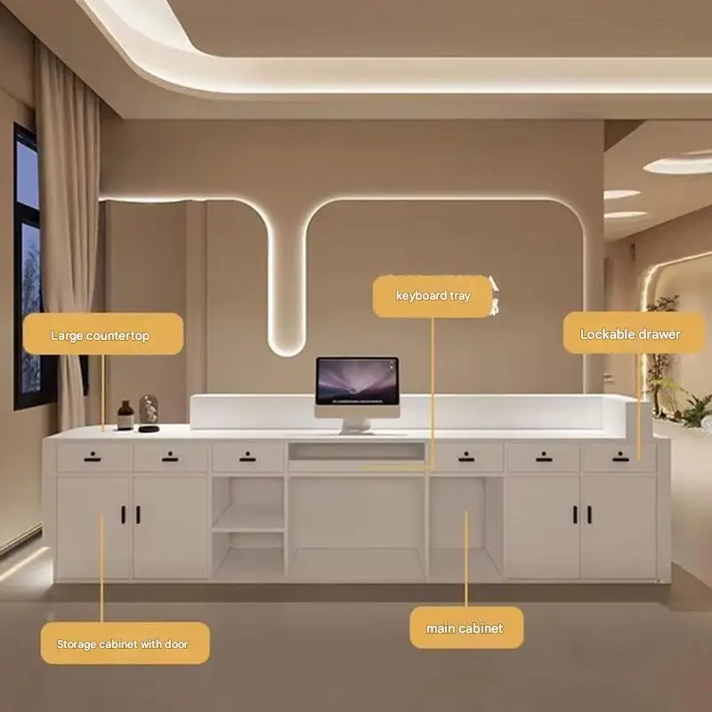 -For Counter Office Desks Wall Table Service Reception Bellezza Coffee Distillation Computer Customer Trendy Furni