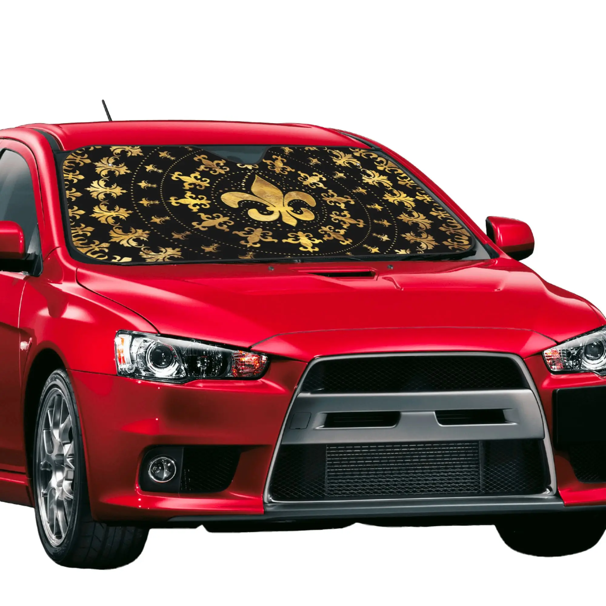 Car Front Windshield Sun Visor Heat Insulation Cover Fleur De Lis Lily Flower Car Sun Shade  Covers Car Solar Protection