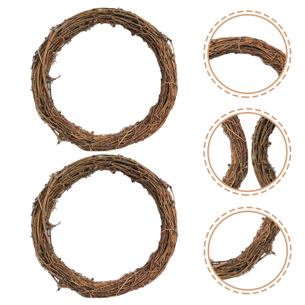 

16 Pcs Halloween Decor Earth Vine Garland Natural Rattan DIY Wreath Circle Decorations Hand Woven Rings for Making Garlands