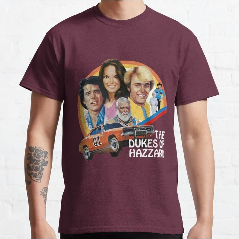 Retro Dukes of Hazzard Vintage Hazzard County Racing Graphic T-Shirt General Lee 01 Muscle Car Tee Classic 80s TV Fan Gift Tops