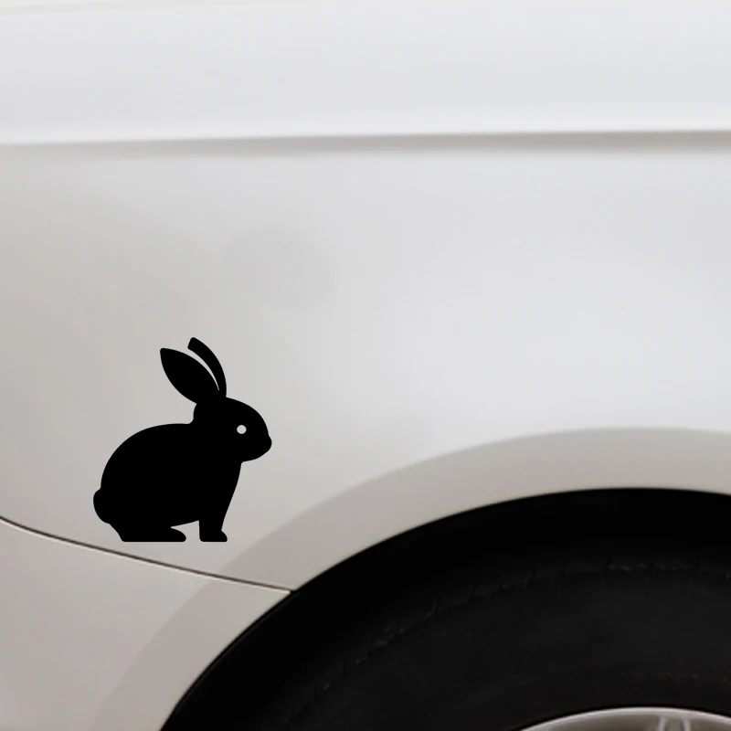 Black/Silver Rabbit Lovely Decor Car Stickers Car Trunk Accessories Vinyl Decal 13.3CM*15.5CM