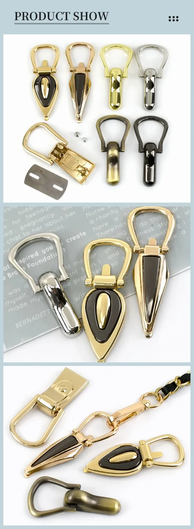 Deepeel 2/4/10Pcs 22-23mm D-Ring Bags Side Buckles Metal Clip Webbing Strap Belts Chain Handles Connector Hardware Accessories