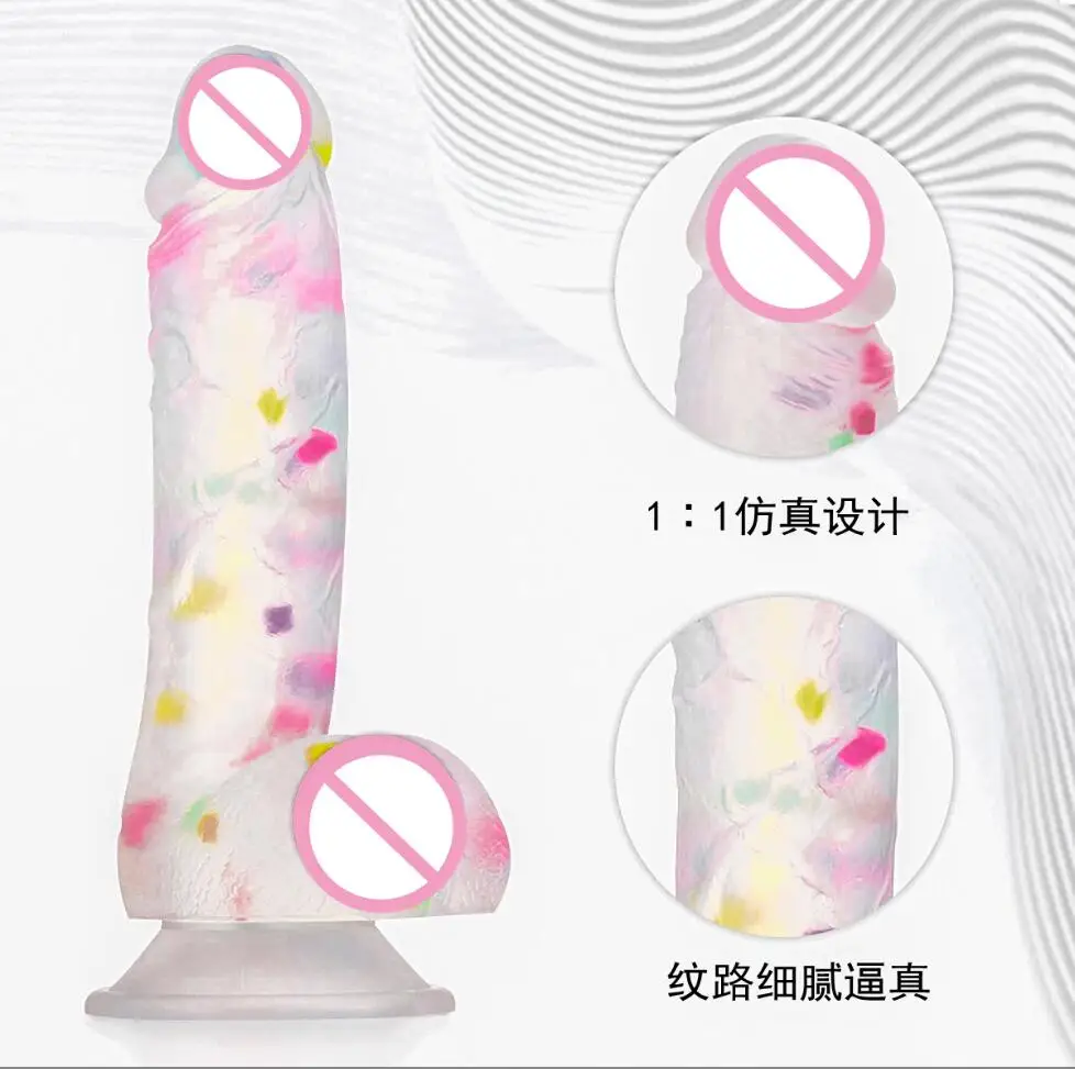 Jelly Medical Silicone Dildo Realistic Adult Toys Soft Strap on Dildo Artificial Dildos Colourful Penis Sex Toys for Woman S3401