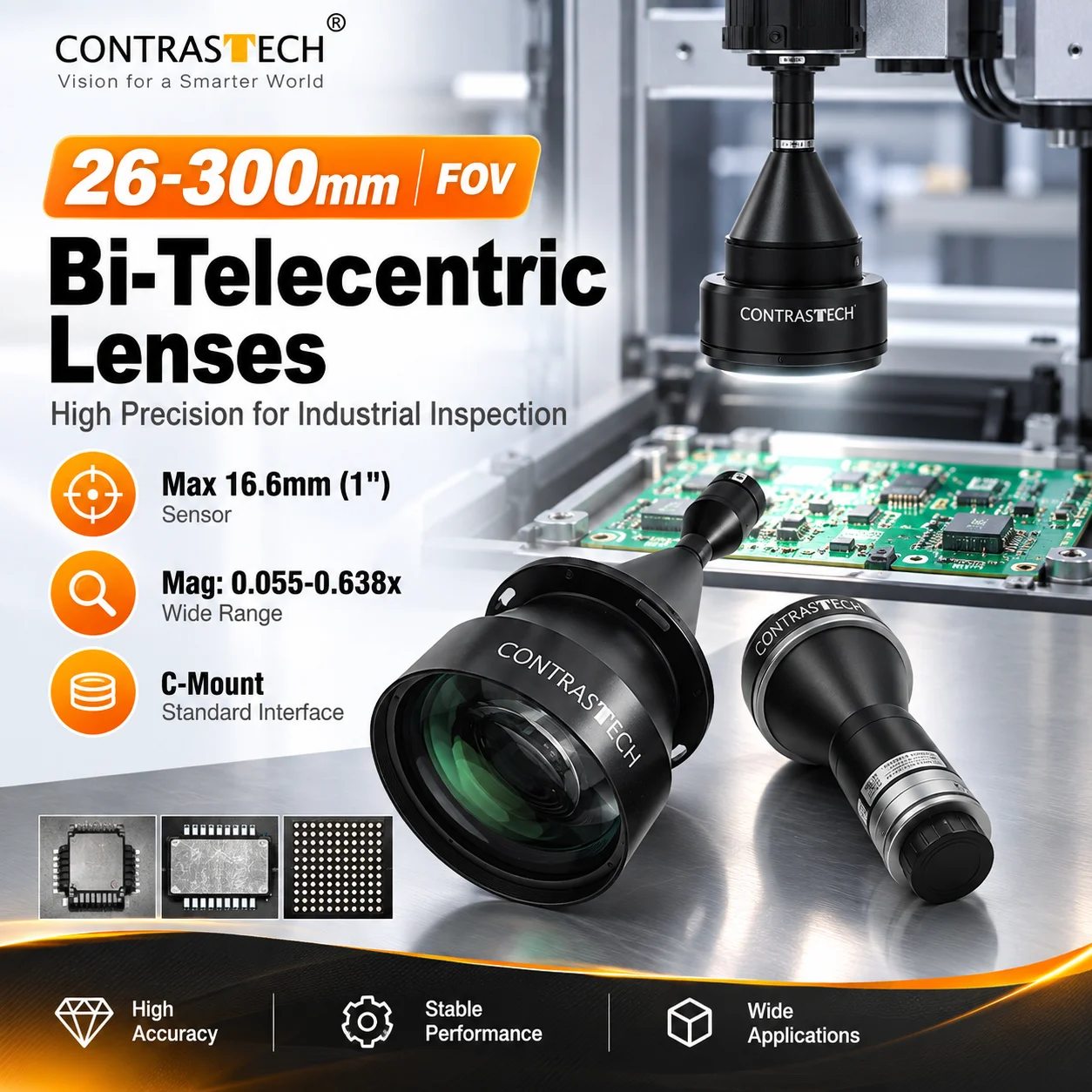 Telecentric Lens FOV 100 Mag. 0.166x 1