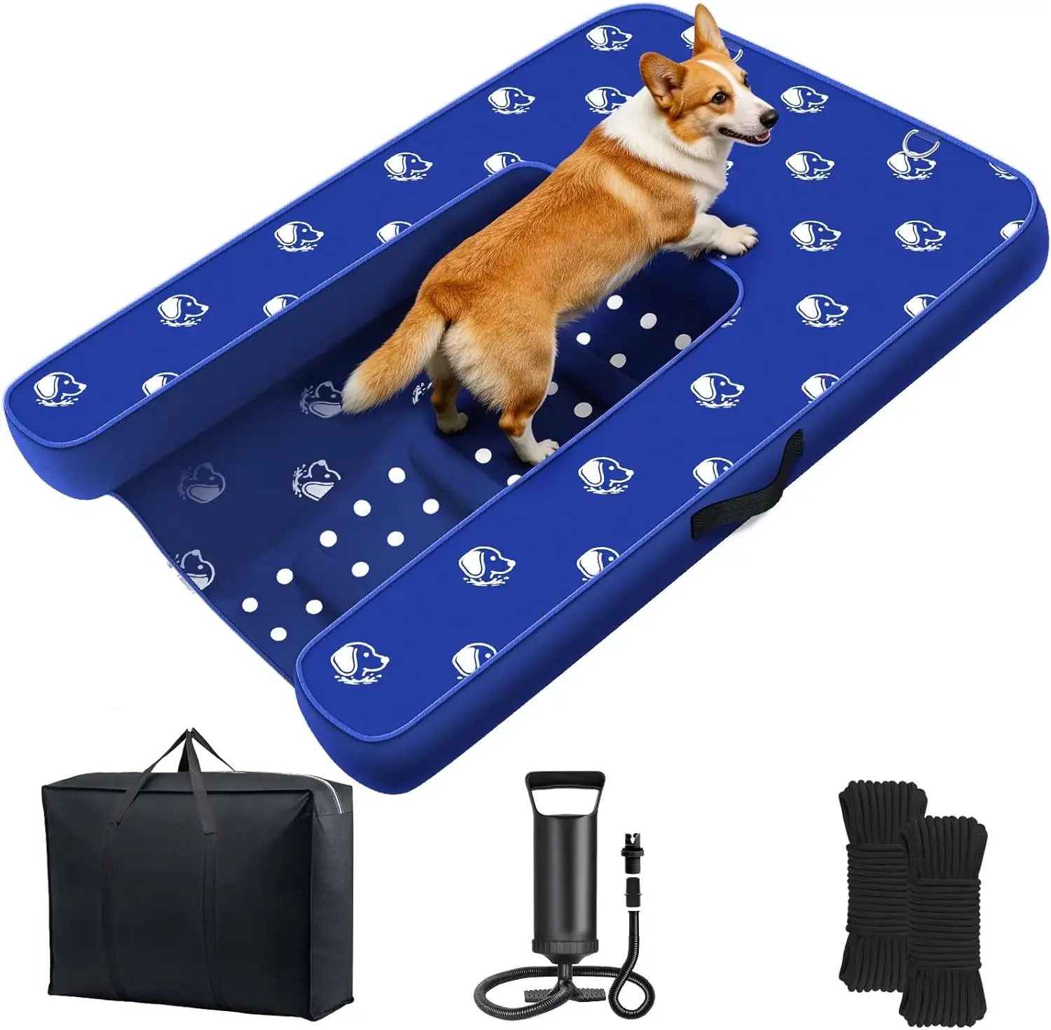 Inflatable Dock Platform, Lagre Dog Boat Ramp for Pool Floating Non-Slip