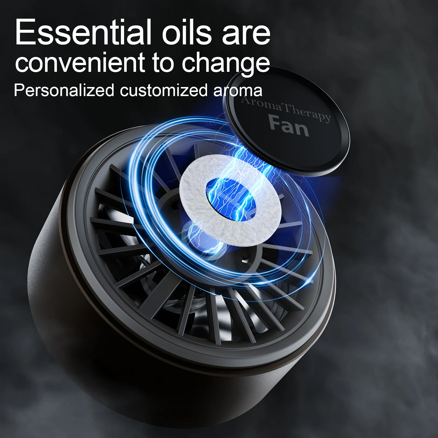 BLALION Car Mini Fan Air Outlet Fan Colorful Ambient Light Type C Charging Port Car Air Outlet Clip Fans 3 Speeds Air Freshener image 5