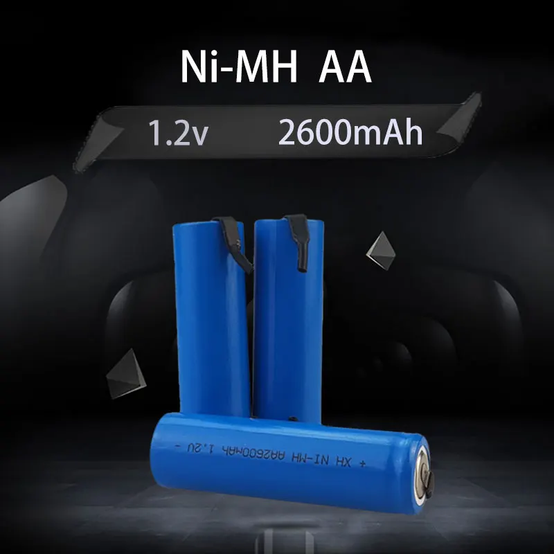 AA 1.2V-D 2600mAh NI-MH 충전식 배터리, MP3 RC 장난감에 적합, LED 손전등 등, 베이프 블루 휴대용