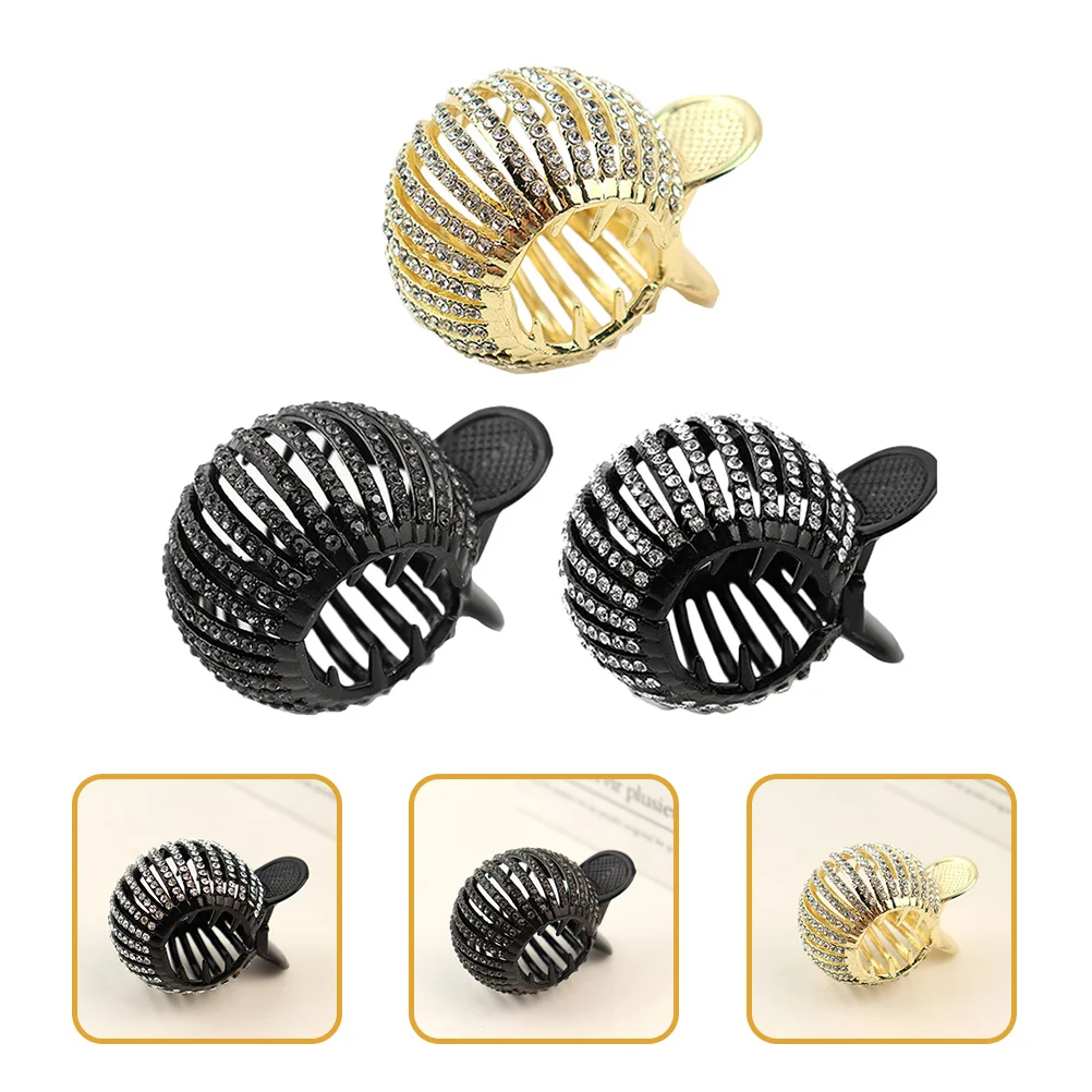 

3Pcs Pearl Rhinestone Hair Claw Clips Stylish Ponytail Holders for Women Girls Occasions Claw Clips