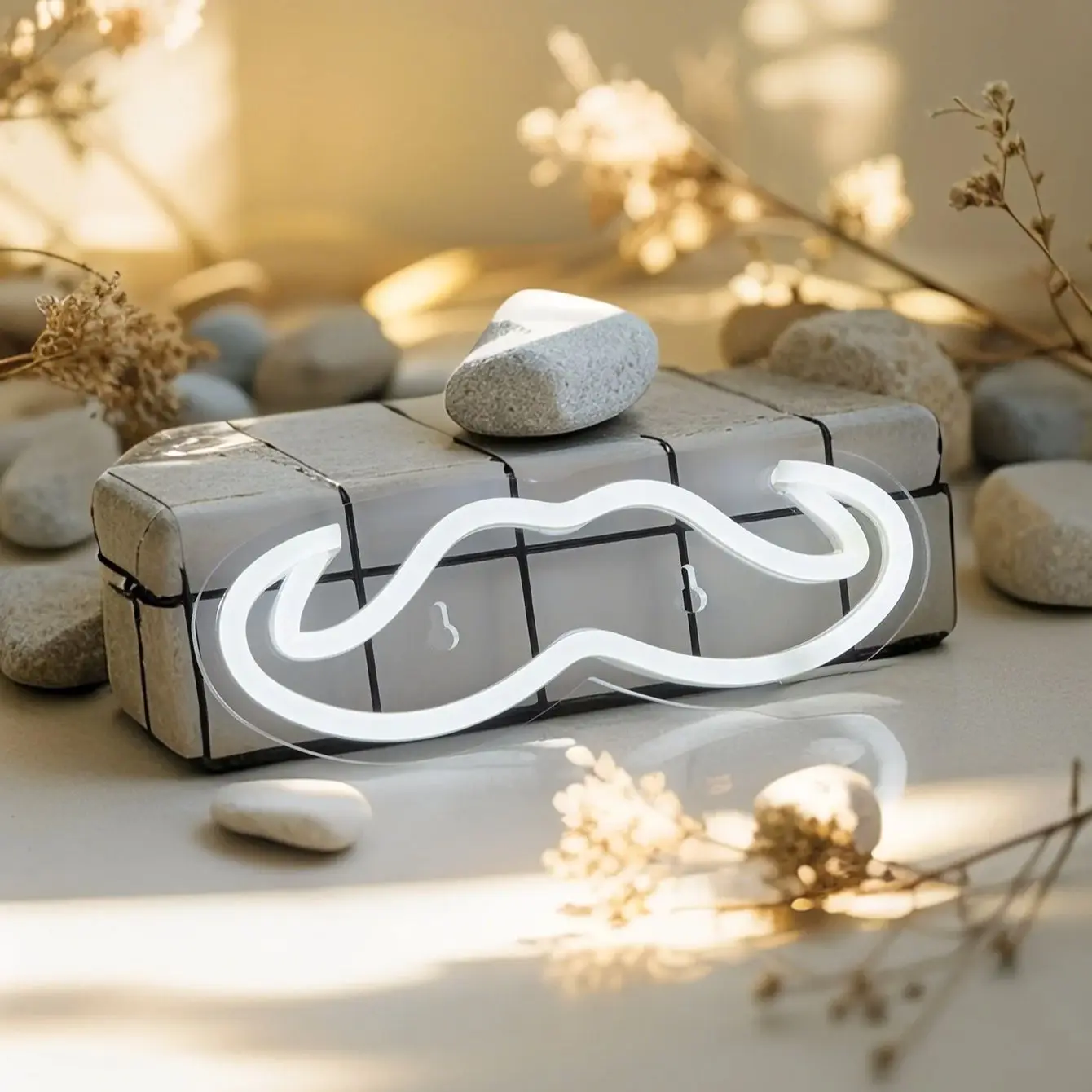 

Chi-buy светодиодный неоновый белый борода с питанием от USB неоновые вывески ночник 3D настенное искусство спальня гостиная Декор лампы вывески