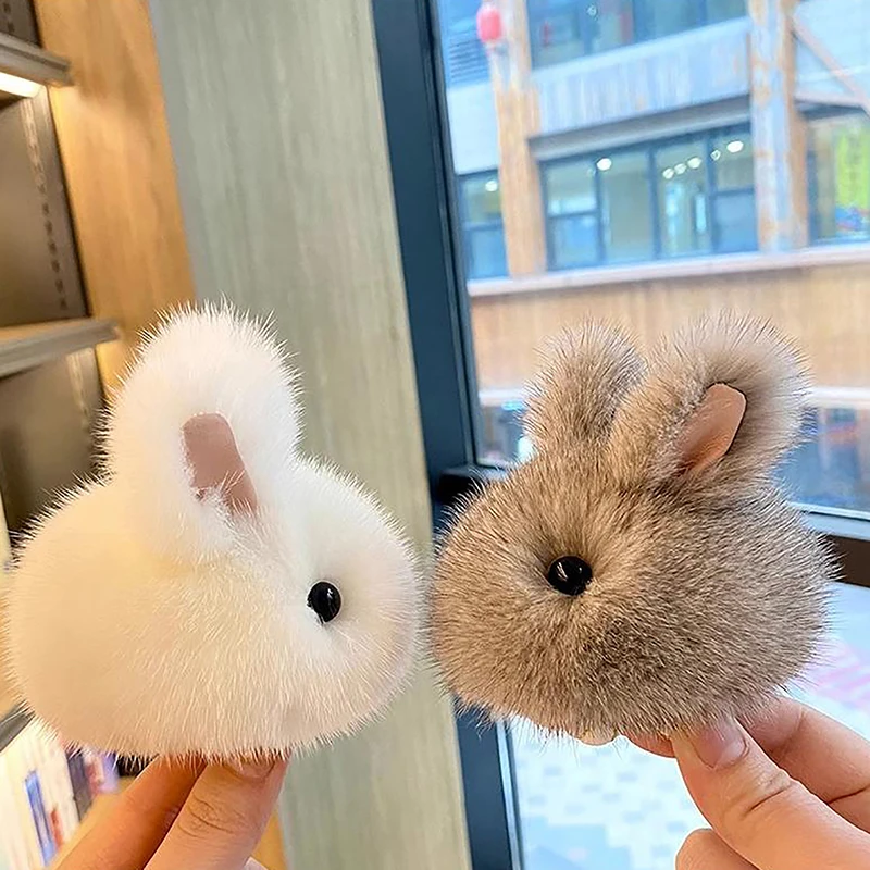 Imitate Bunny Fur Hairball Mini Rabbit Bags Hangings Pendant Rabbit Keychain For Car Keychain Accessories